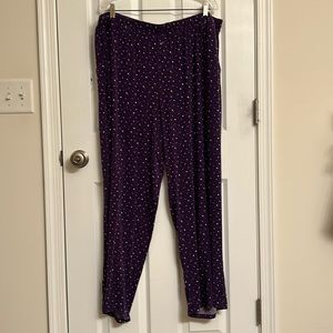 Jockey Eco-Comfort Purple Print Polka Dot Lounge/ PJ Pants Modal-Spandex Size 2X